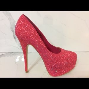 New Women’s Bling Pink Crystal Shoes Sexy 6” Heels